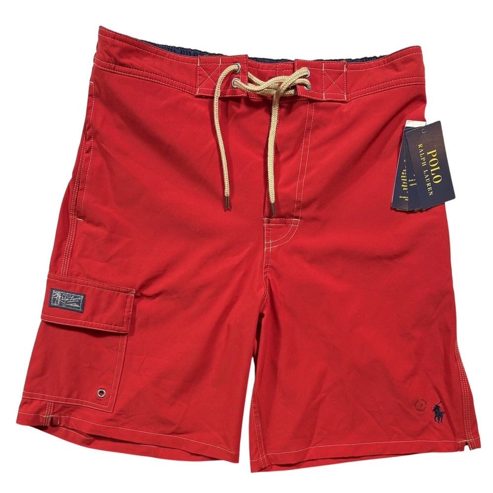 Polo Ralph Lauren Men's Size Small Petite Kailua Classic Fit Swim Trunks Red 540